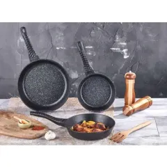 3 LÜ DÖKÜM GRANİT TAVA SETİ
